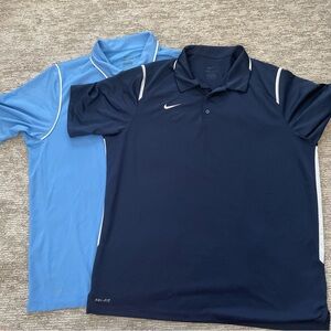 Nike Dri Fit Golf Performance Blue Polo Shirt Men’s XL Lot Of 2 Short Sleeve